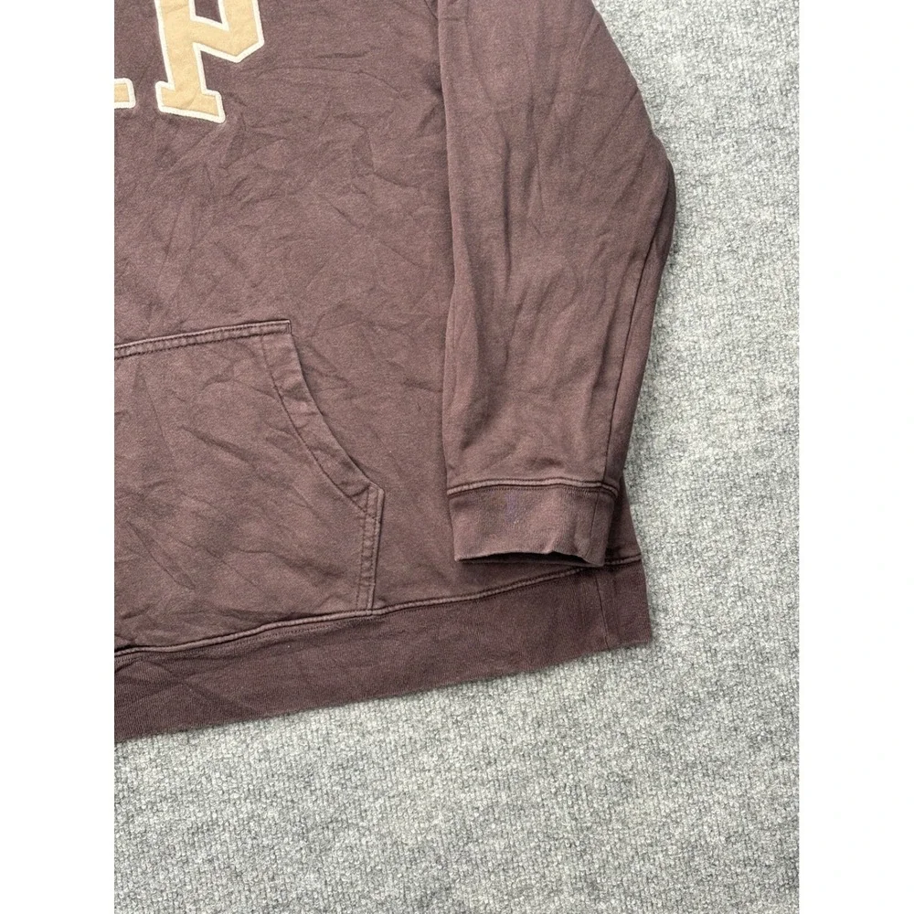 Gap Arch Logo Hoodie Mens XXL Brown Pullover Fleece Sweatshirt Classic Fit‎